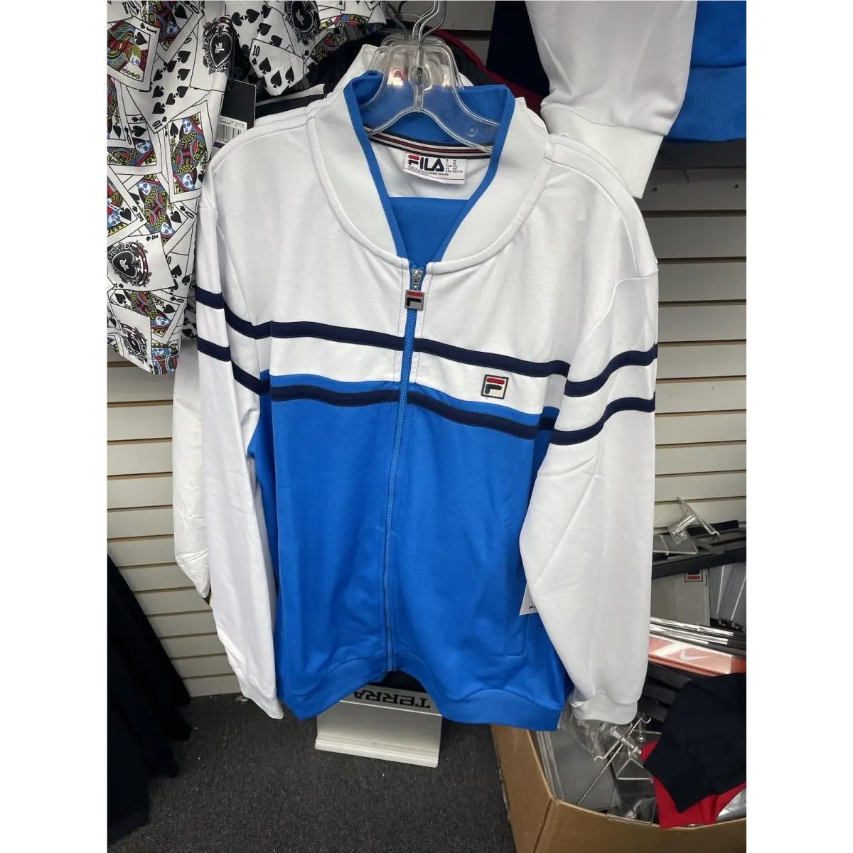 Fila Mens Blue White Long Sleeve Full-zip Two-piece Tracksuit Set Size 2XL