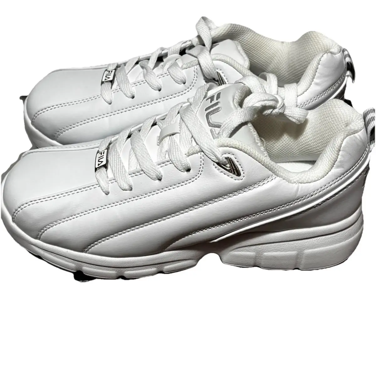 Fila Leverage Men Shoe White Silver Size 7.5