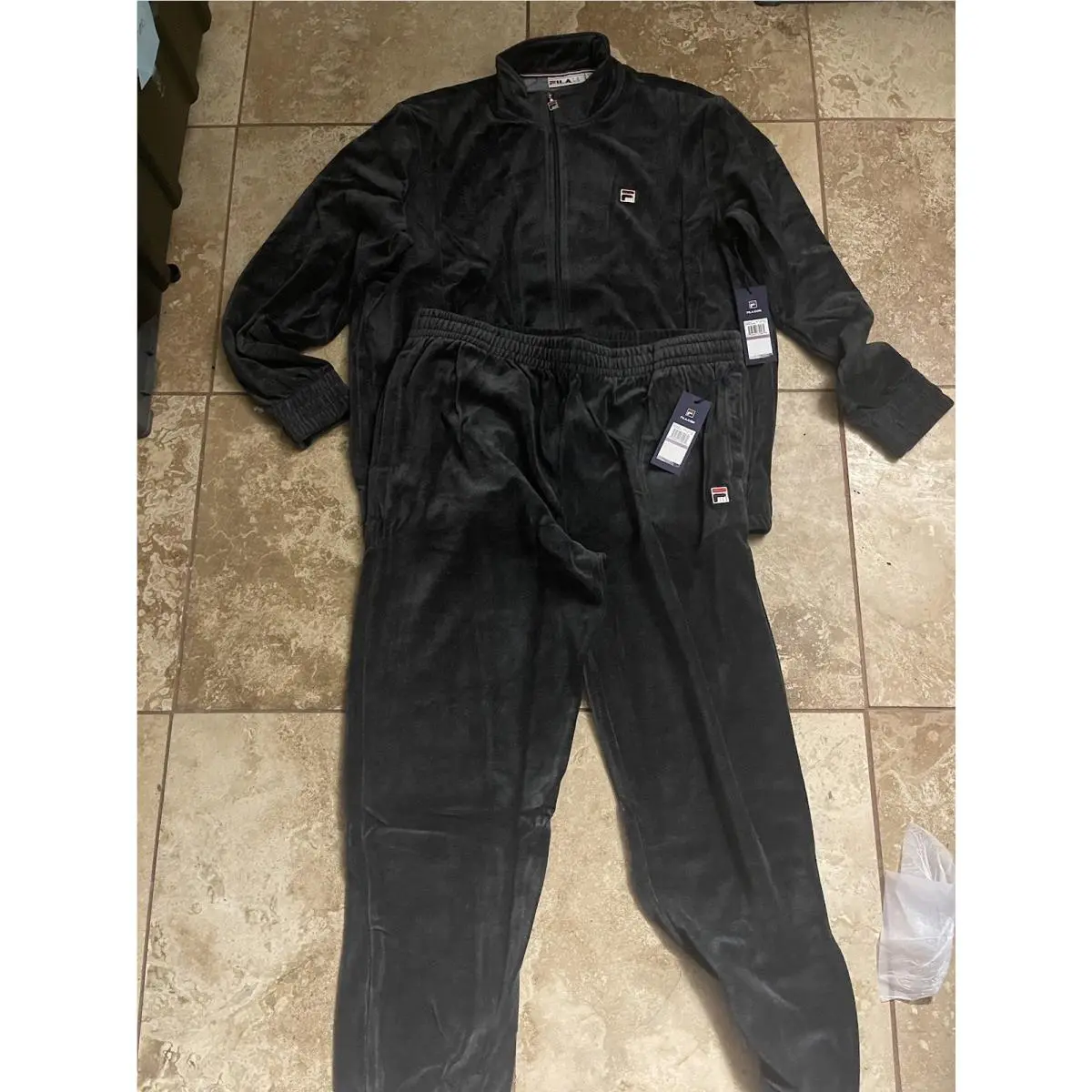 Vintage Y2K Fila Velour Tracksuit Set Xxl Zip Jacket Pants