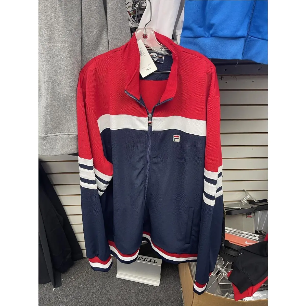 Fila Mens Blue White Long Sleeve Top Only Size 4XL