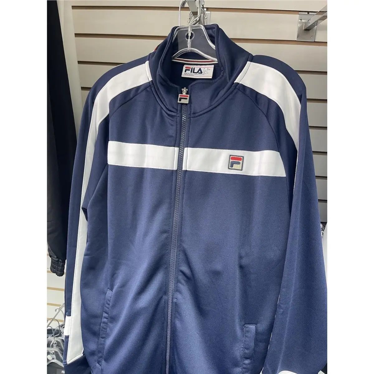 Fila Mens Blue White Long Sleeve Full-zip Two-piece Tracksuit Set Size Large