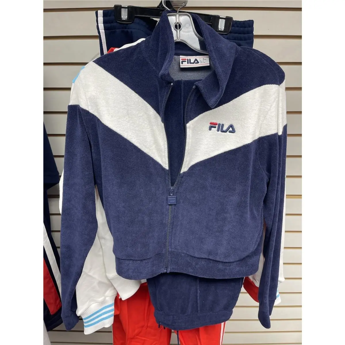 Fila Sweatsuit Womens Terry Cloth Navy Set Y2k Small