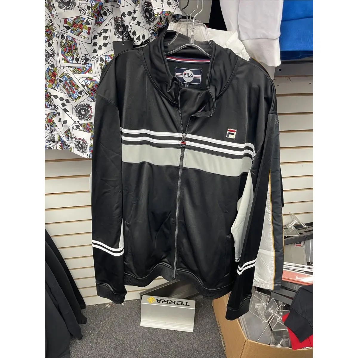 Fila Mens Black Long Sleeve Full-zip Two-piece Tracksuit Set Size M
