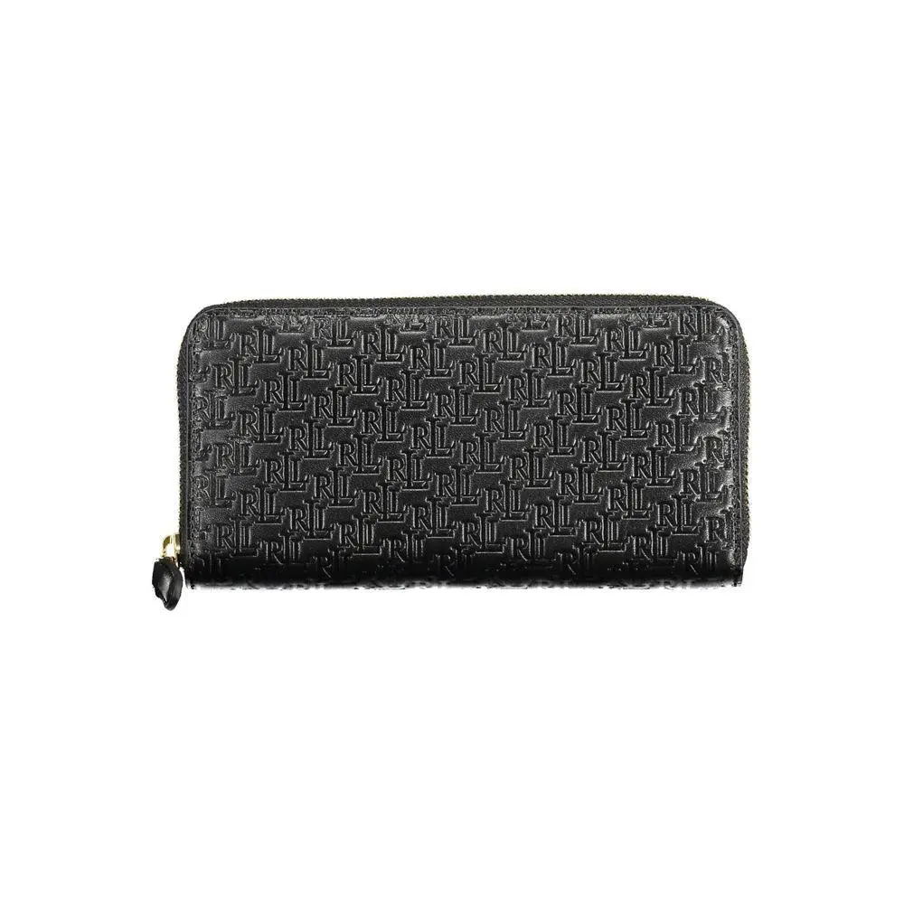 Black Leather Women Wallet by Ralph Lauren