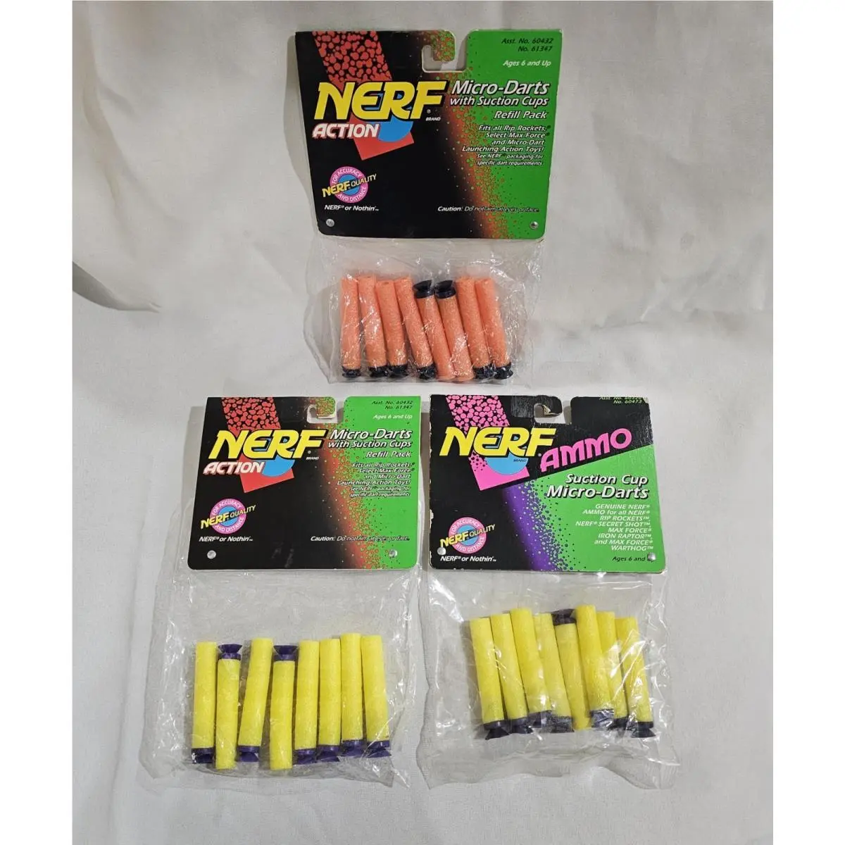 Nos/vintage/sealed 1995-96 Nerf Action Suction Cup Darts Refill Packs Kenner