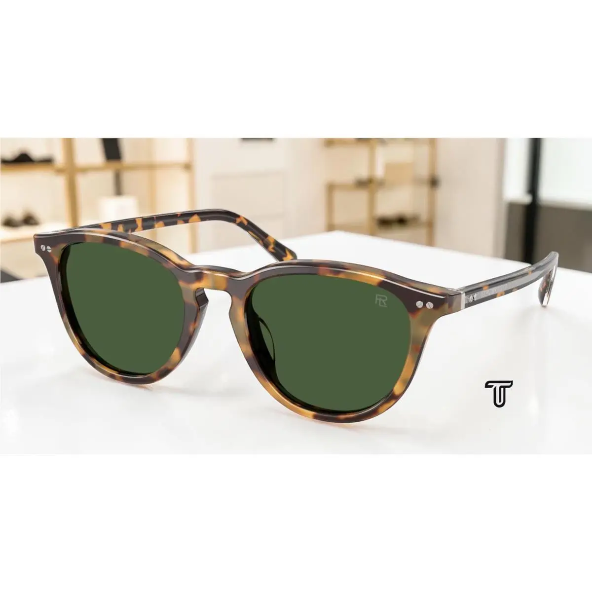 Ralph Lauren RL8241U 633971 Light Havana Bottle Green 53 mm Men`s Sunglasses