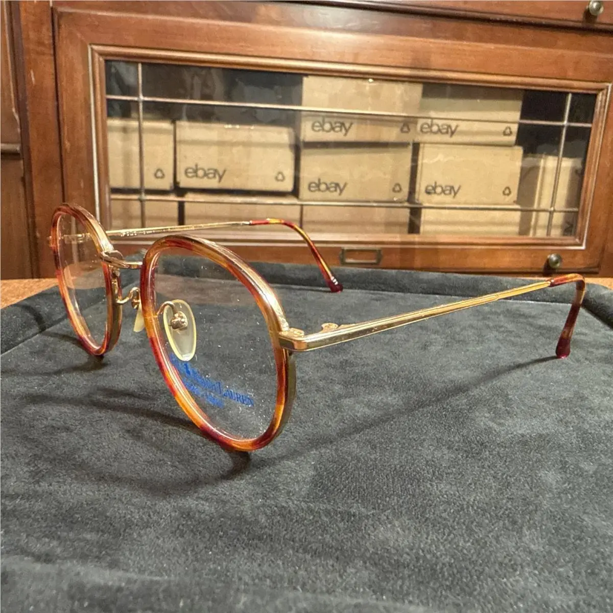 Polo Nos Vintage Ralph Lauren Round P3 Xxx Eyeglasses Frame Tortoise Gold 48