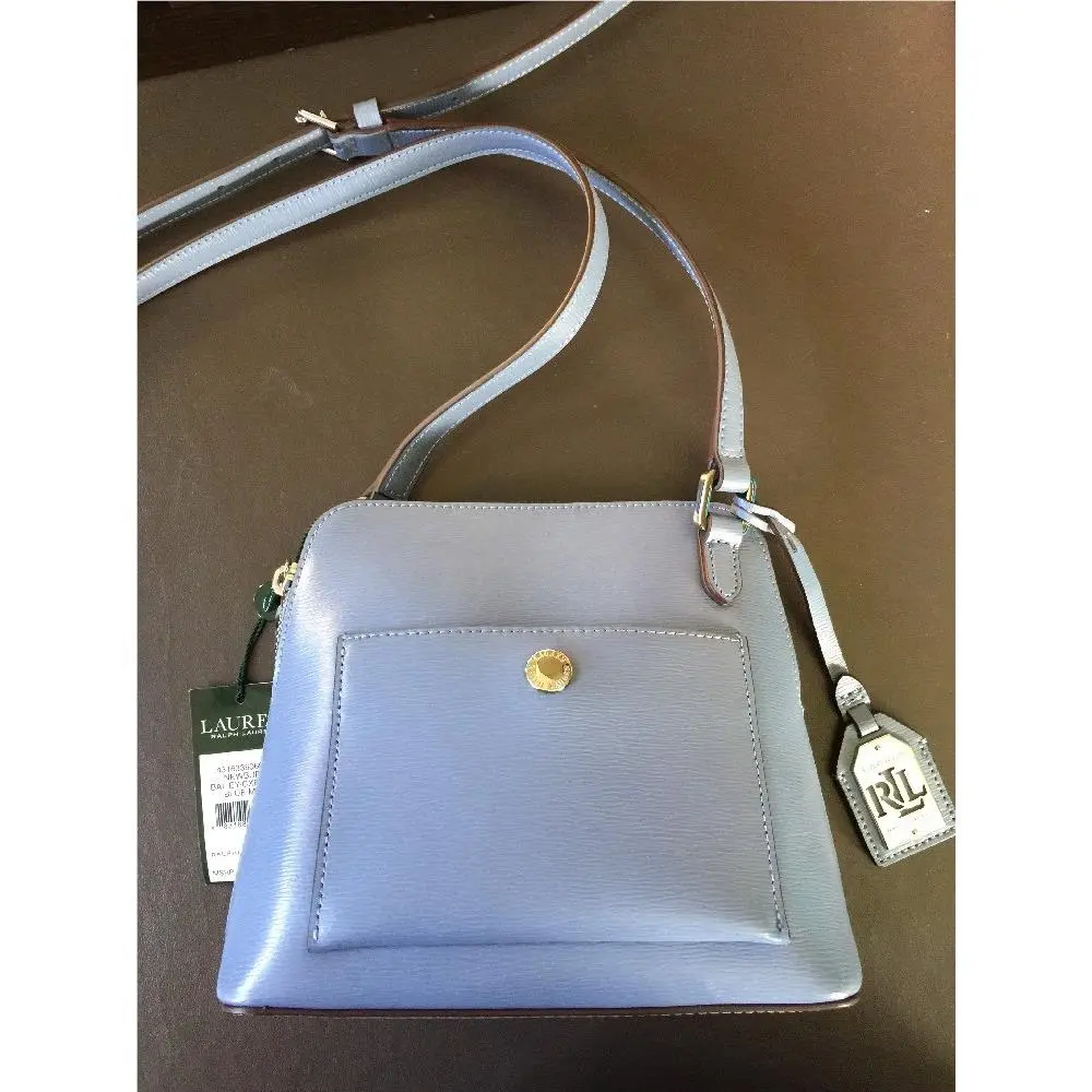 Lauren Ralph Lauren Womens Blue Mist Newbury Bailey Dome Crossbody