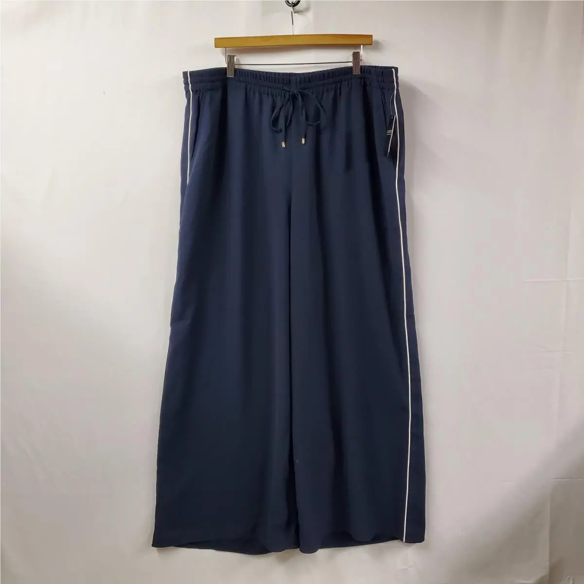 Lauren Ralph Lauren Black Label Wide Leg Pants Women Xxl Side Stripe Lounge
