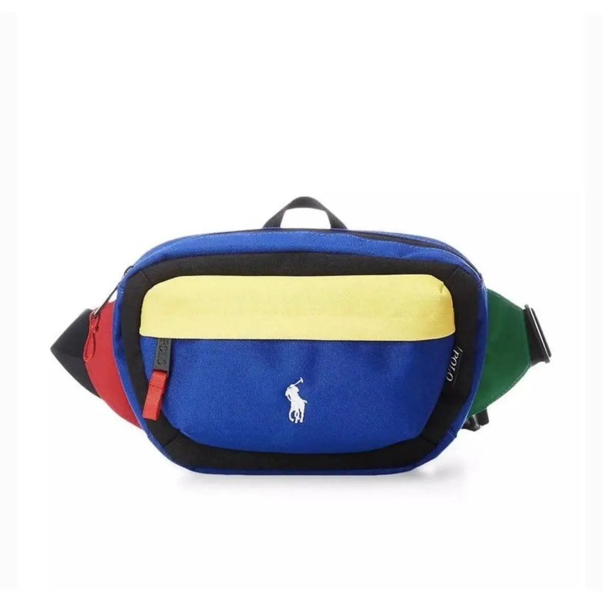 Polo by Ralph Lauren Blue Yellow Red Colorblock Belt Bag Fanny Pack