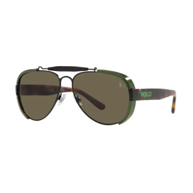 Polo Ralph Lauren PH3129 5001/3 Matte Black/green/brown 60-14-140 Sunglasses