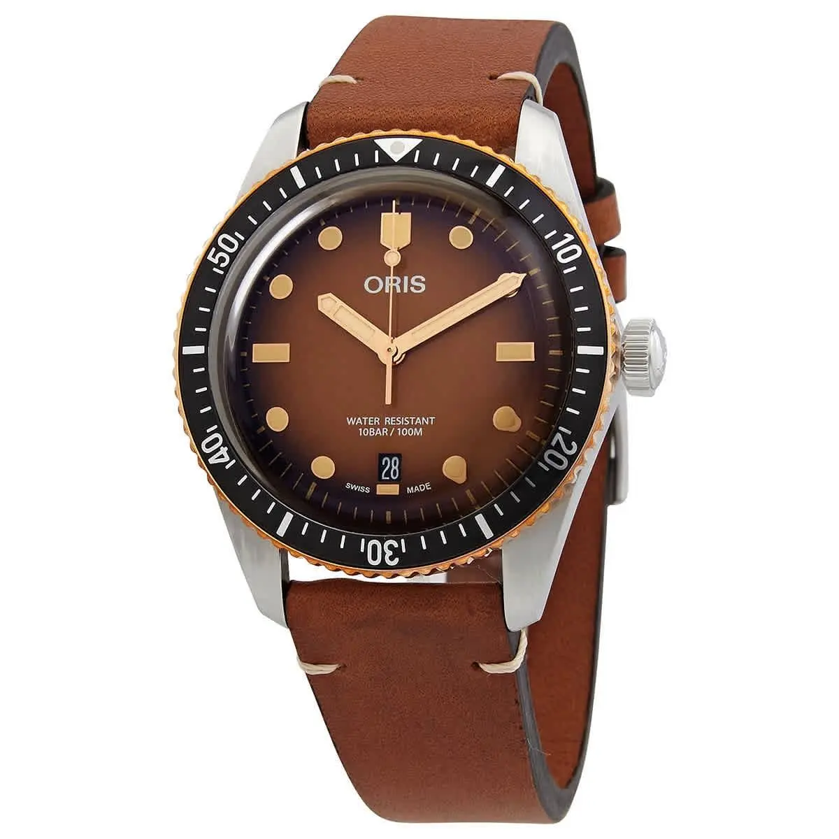Divers Automatic Brown Dial Watch 01 733 7707 4356-07 5 20 45 by Oris