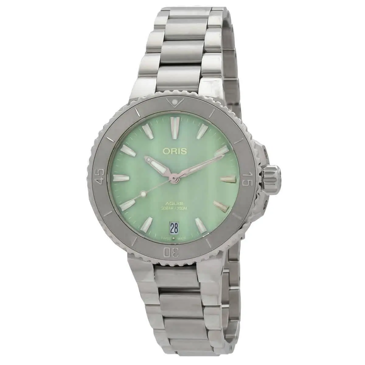 Aquis Automatic 36.5mm Green Dial Watch 01 733 7770 4157-07 8 18 05P by Oris