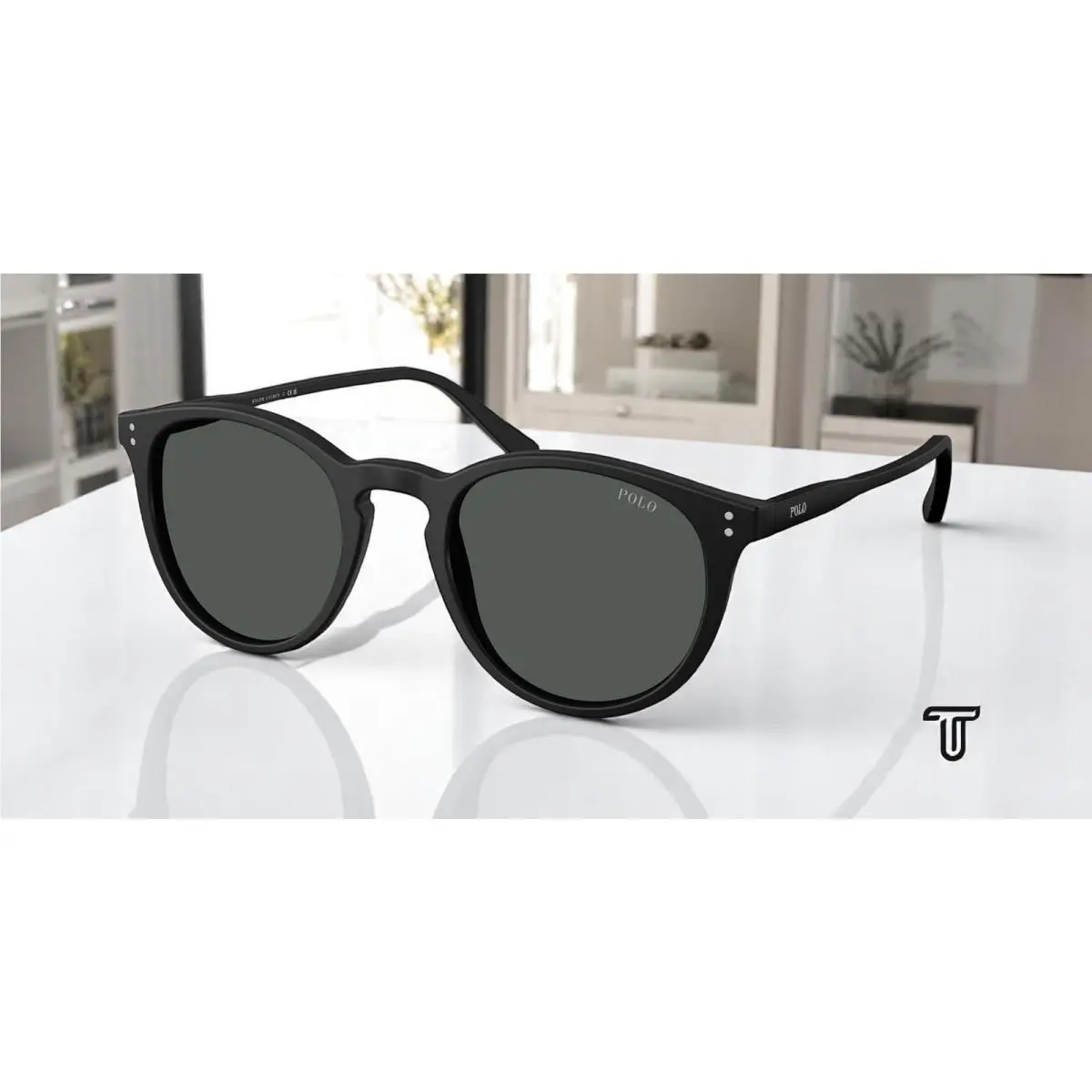 Ralph Lauren Polo PH4110 528487 Matte Black Grey 50 mm Men`s Sunglasses