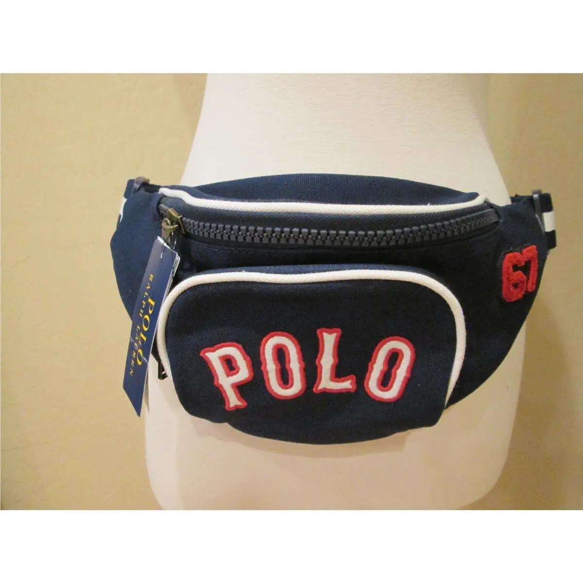Polo Ralph Lauren Racing Sport Patched 67 Logo Crossbody Bag Fanny Pack Wing