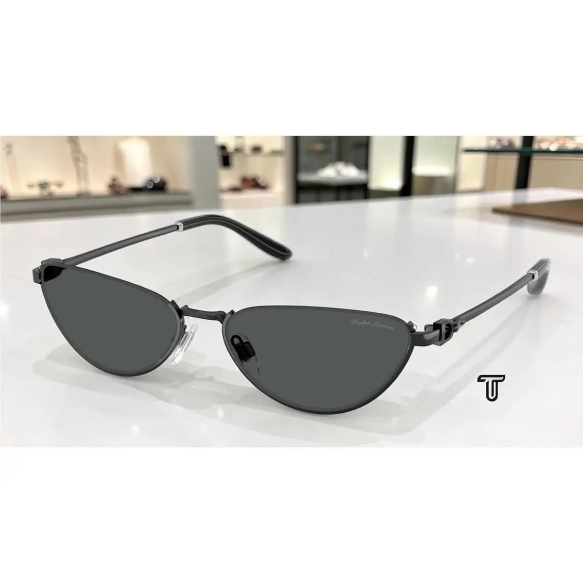 Ralph Lauren RL7095 922387 Shiny Black Grey 57 mm Women`s Sunglasses