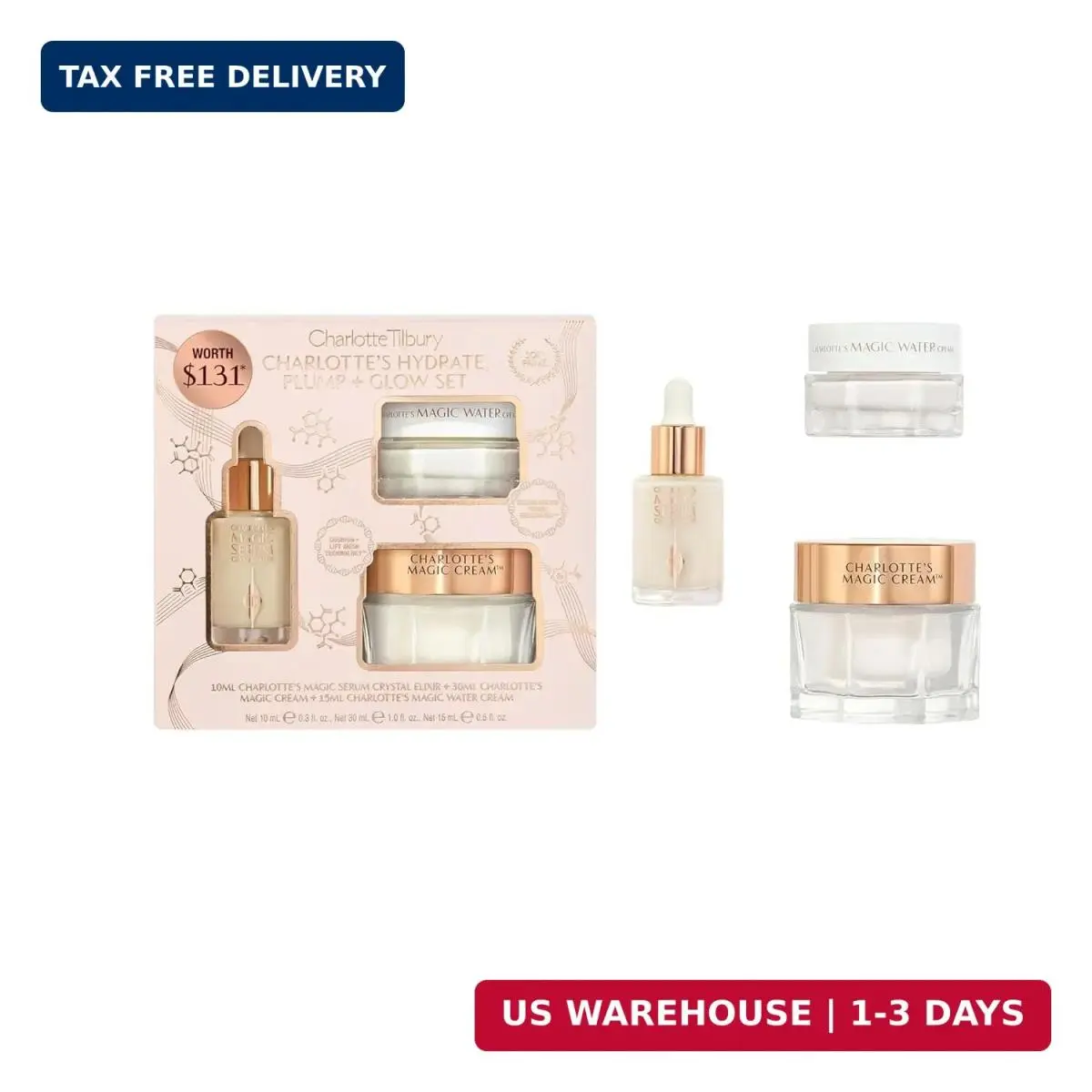 Charlotte Tilbury Hydrate Plump Glow Set - Magic Cream and Magic Serum Gift S