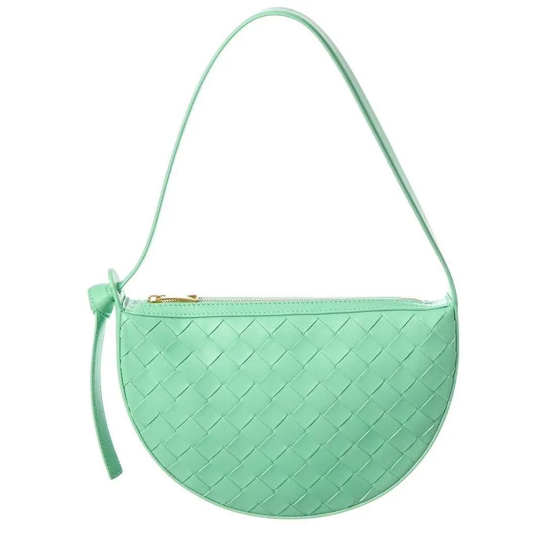 Bottega Veneta Sunrise Mini Intrecciato Leather Hobo Bag Women`s Green