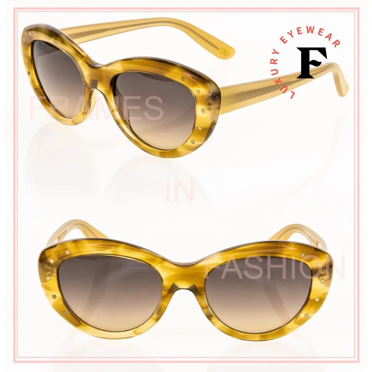 Bottega Veneta 197 BV197S Brown Horn Pin Chunky Retro Knot Sunglasses