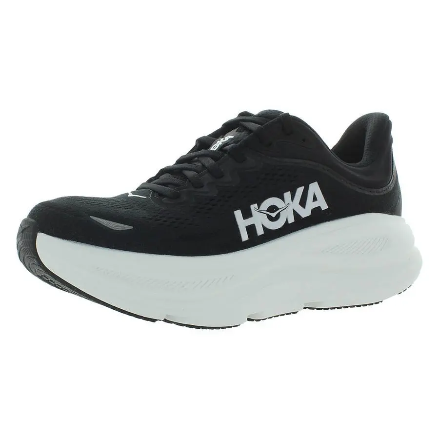 Hoka Bondi 9 Womens Shoes - Black/White, Main: Multi-Colored