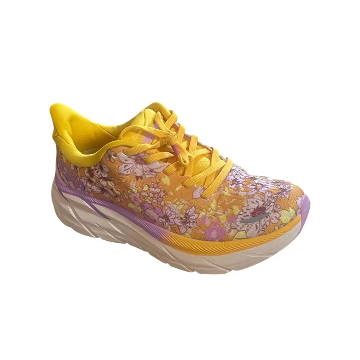 Hoka shoes - HOKA x Free People Movement Clifton 8 - Gold / Yellow / Lavender Floral 4