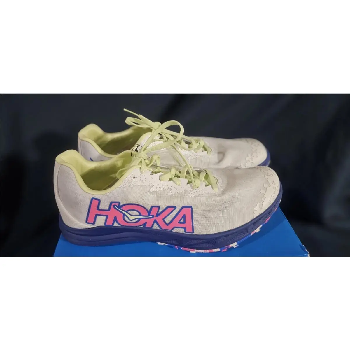 Hoka One Crescendo XC Spiked Cross Country Shoe White Blueberry Men Size 11