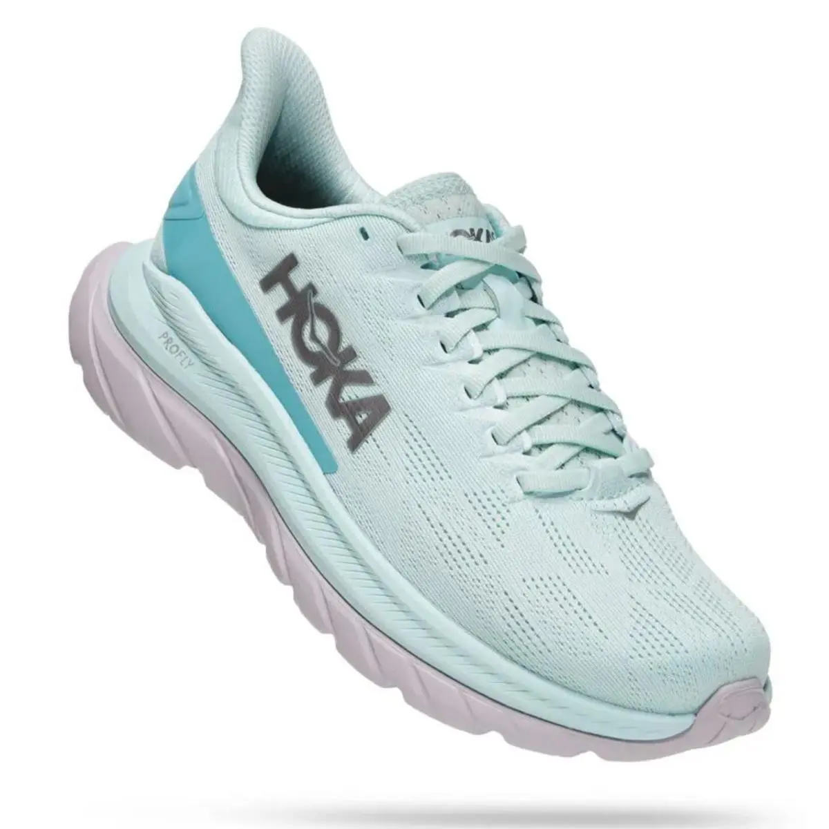 Hoka Women`s Mach 4 Running Shoes 7.5 US Blue Glass /coastal Shade Rare