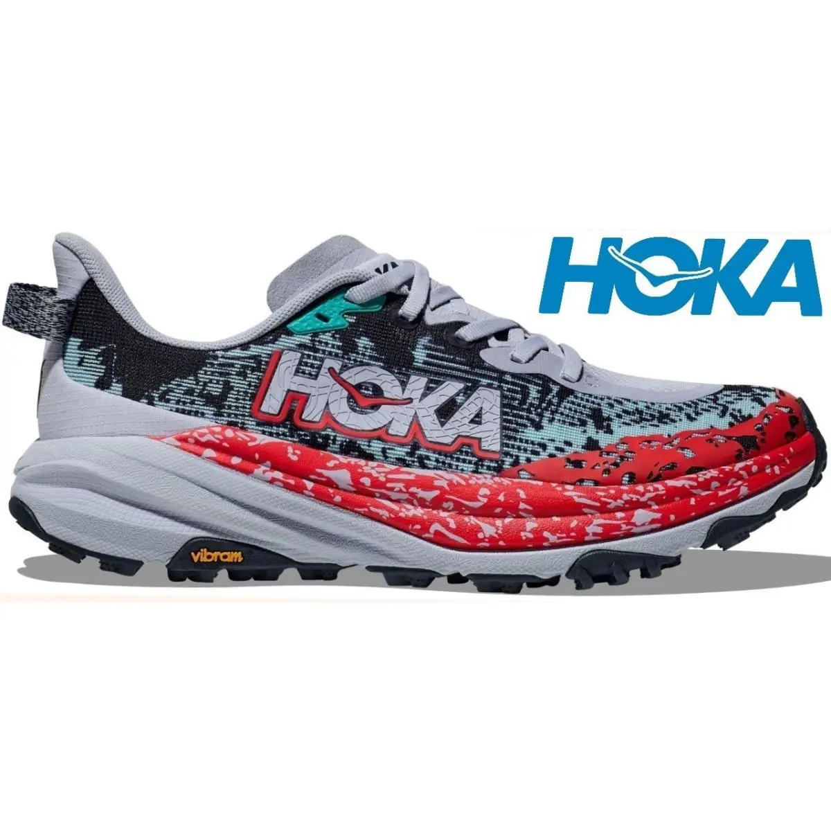 Hoka Speedgoat 6 Trail Run Shoes 40 mm Stack Height Traction Lug Sole Womens 9.5