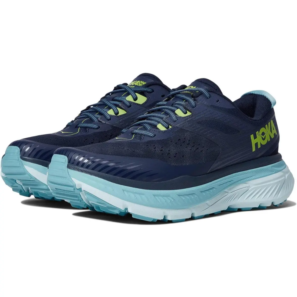 Hoka One One Stinson Atr 6 Trail Running Lace-up Sneakers Blue Mesh Women Sz 10