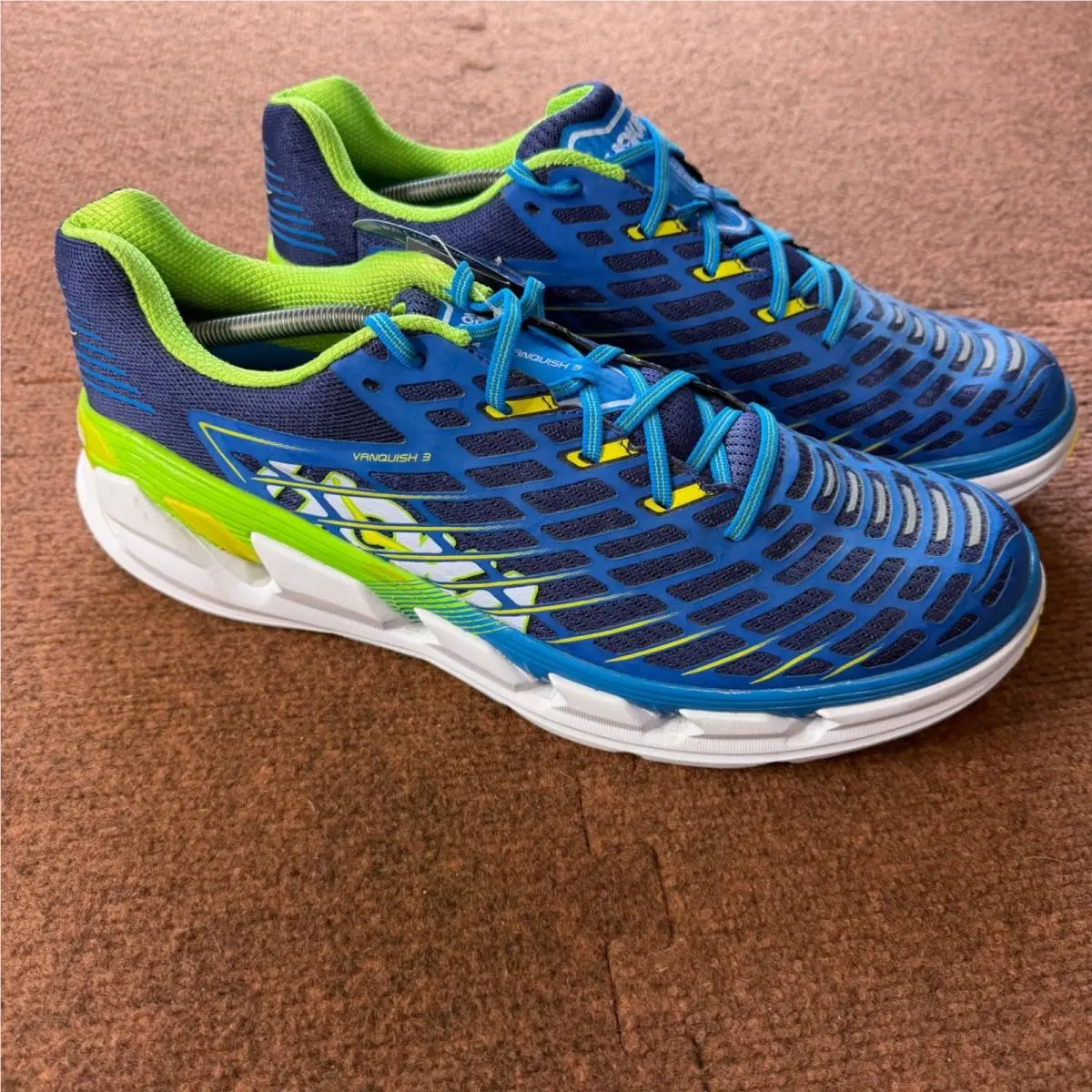 Hoka One One Vanquish 3 Mens Blue Aster Running Shoes 1014791 Babp Size 14