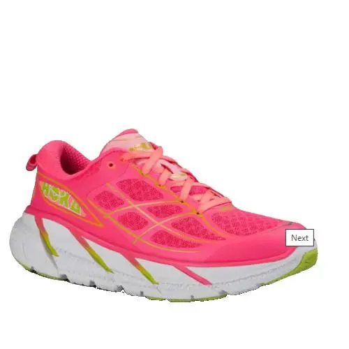 Hoka One One Clifton 2 Road Running Lightweight Sneakers Neon Pink Mesh Sz 10 B - Neon Pink