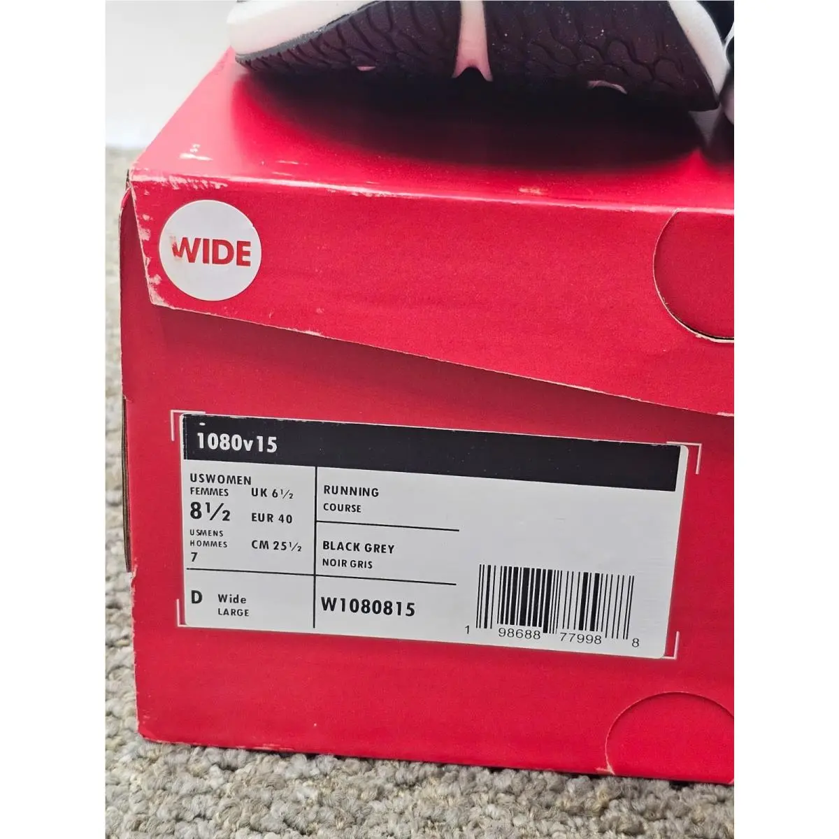 New Balance shoes - 1080v15 - W1080815 - Black Grey (UPC: 198688779988) 0