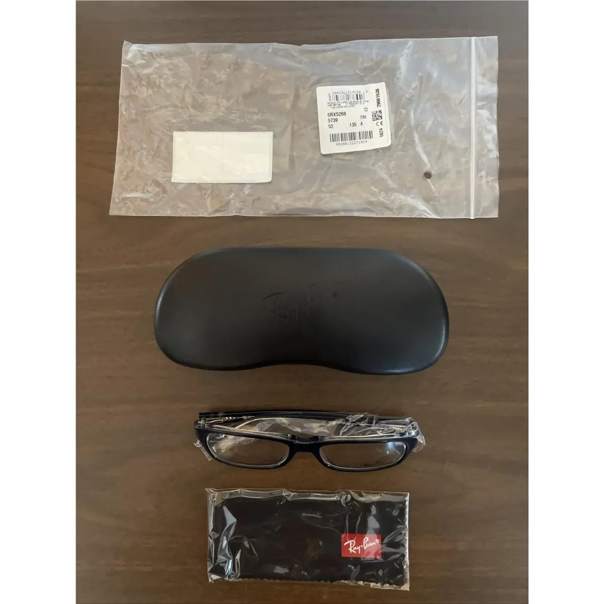 Ray-ban RB5268 5739 Eyeglasses Black W/case 52-17-135mm