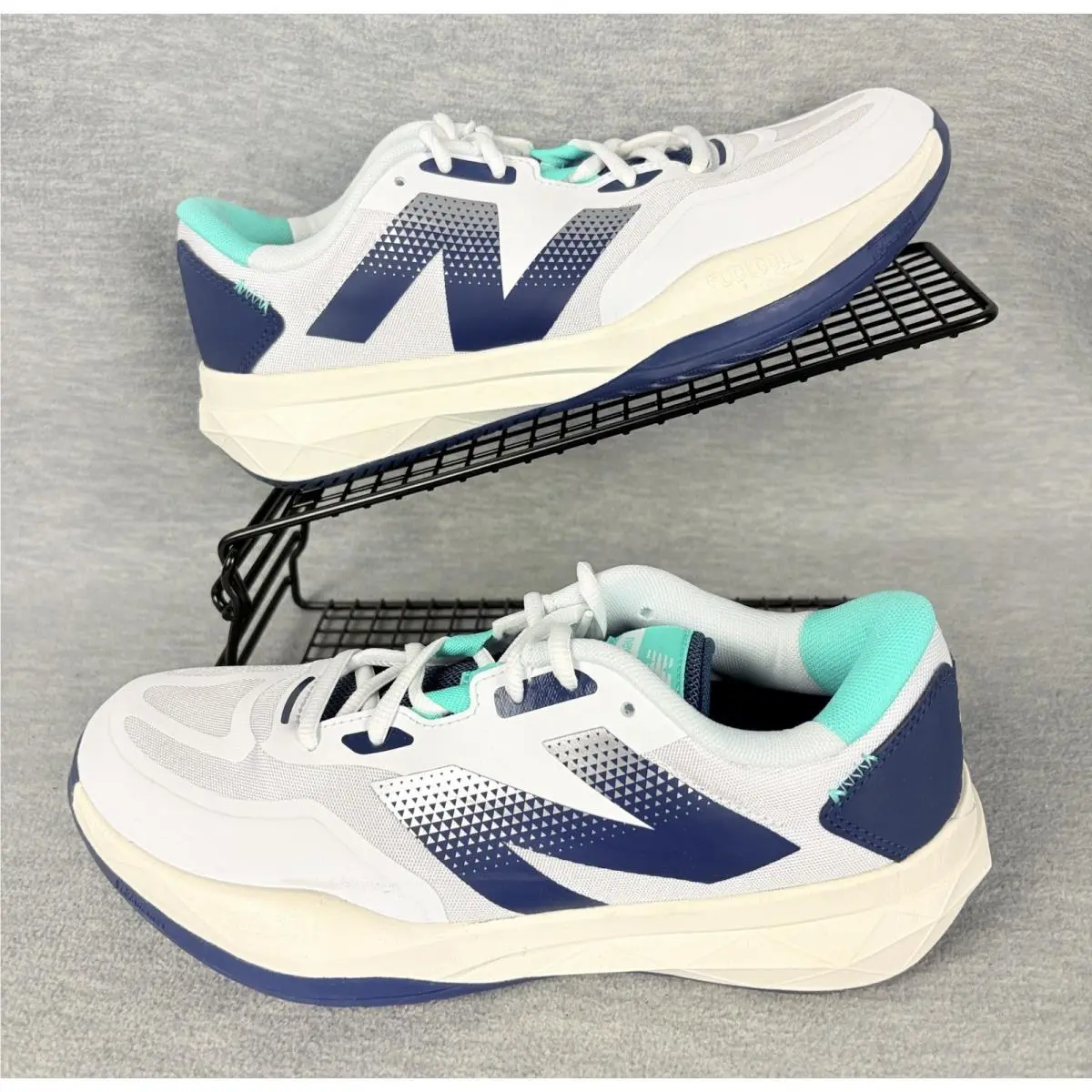 New Balance Fuelcell 796v4 Pickleball Mens 7.5 D White Blue Tennis Court Comfort