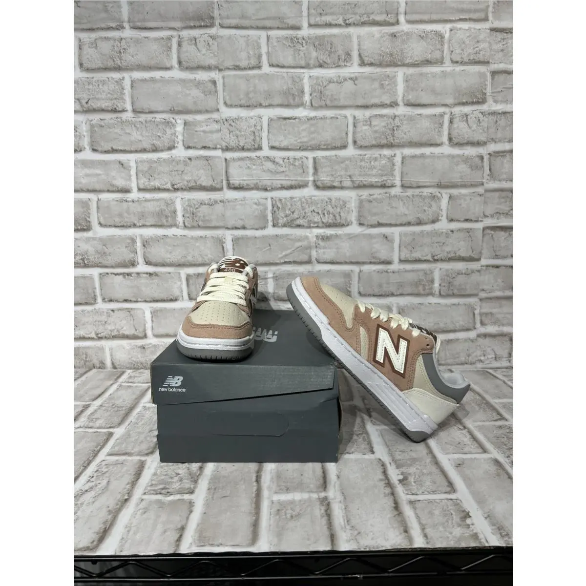 New Balance Kids 480 Sneakers Brown Beige Size 4.5 GSB480LL New