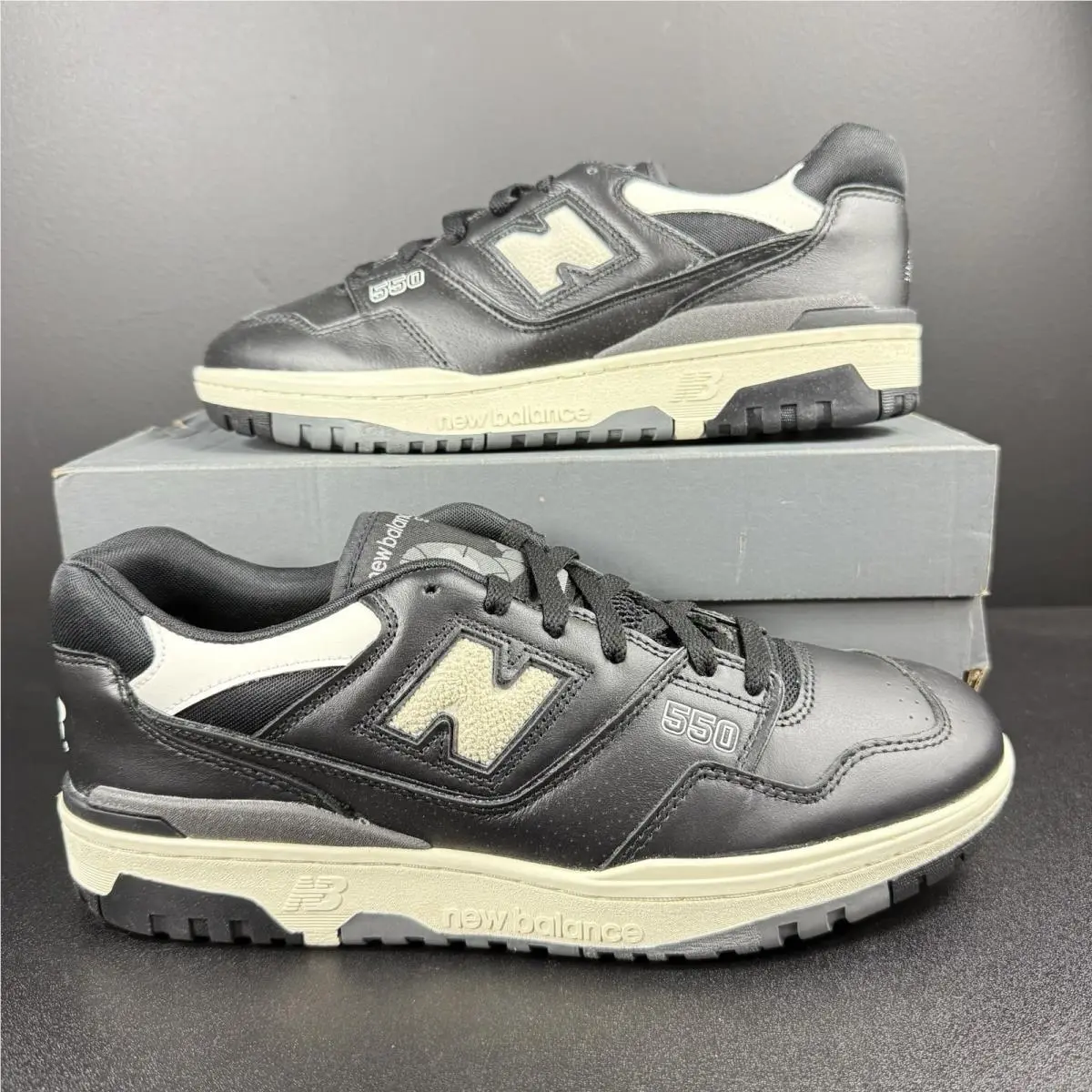 New Balance 550 Panda Shoes BB550LBW Men`s Size 12 Black White Casual Sneakers