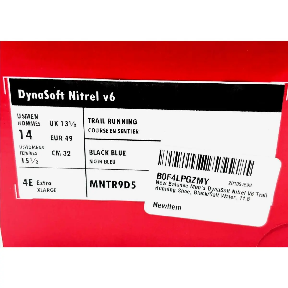 New Balance shoes - Dynasoft Nitrel V6 - Dynasoft Nitrel - Blue Black (UPC: 198687998526) 5