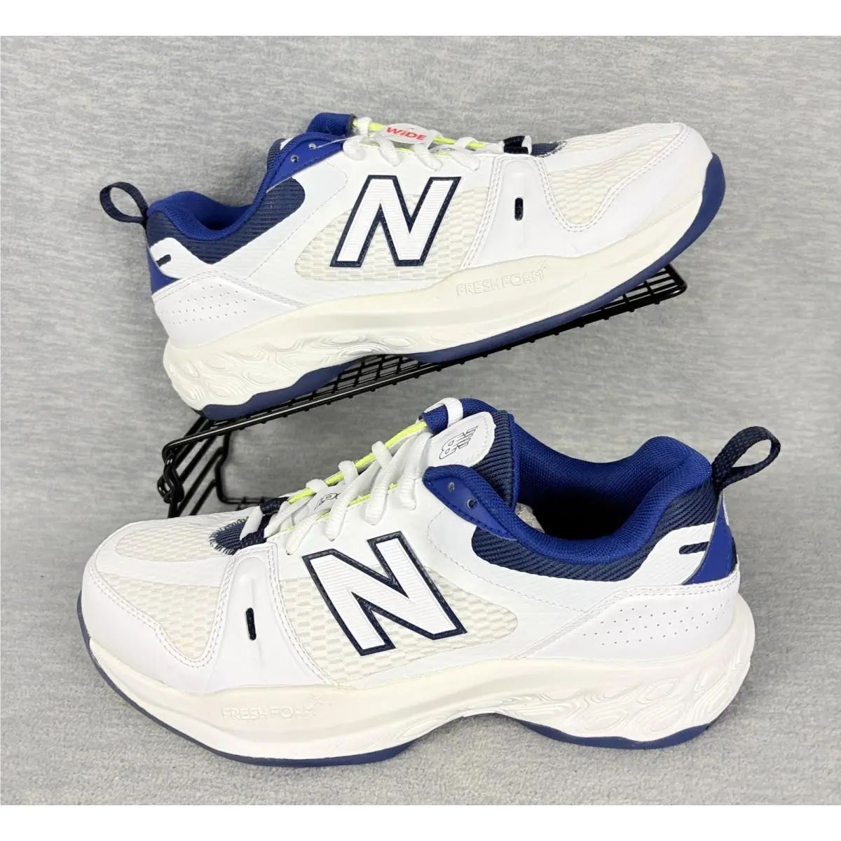 New Balance Fresh Foam X 1007 Pickleball Sneakers Mens 9 2E White Blue Tennis