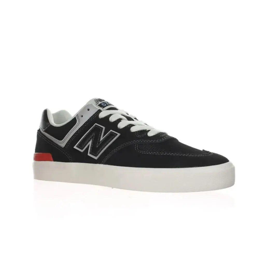 New Balance Numeric 574 Wide Sole Shoe Black White