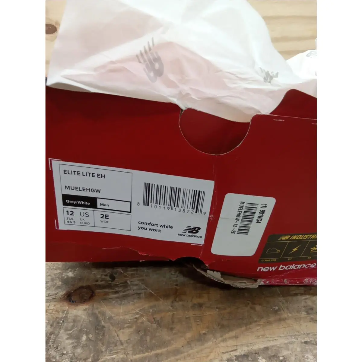 MUELEHGW-12-2E New Balance Work Safety Elite Lite Men`s 12