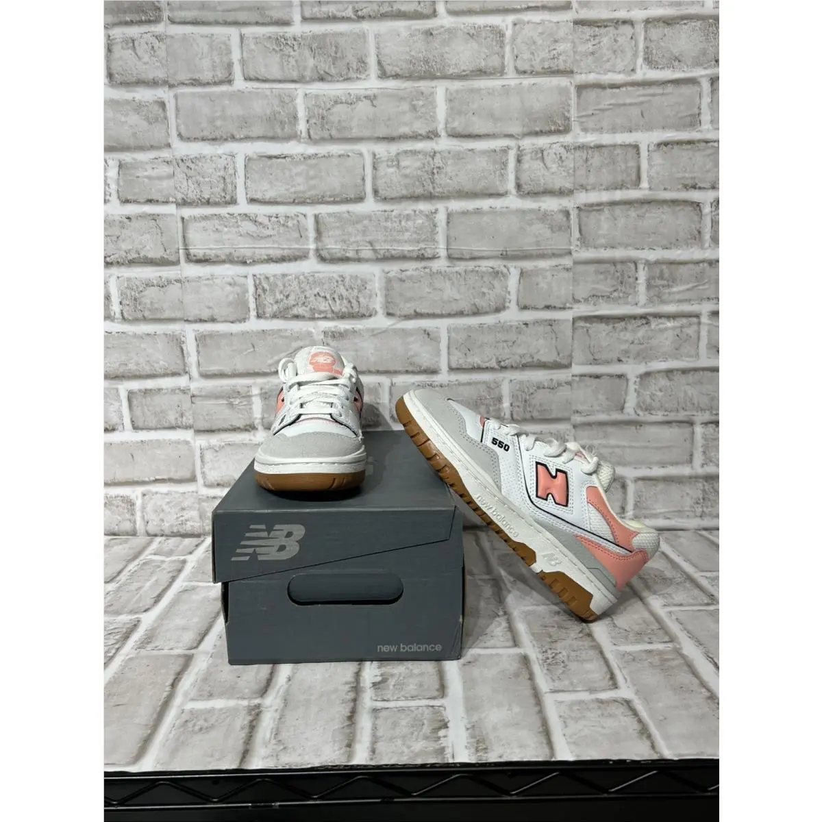 New Balance 550 White Pink GSB550SK GS Size 5Y Youth Brighton Grey Omega Pink