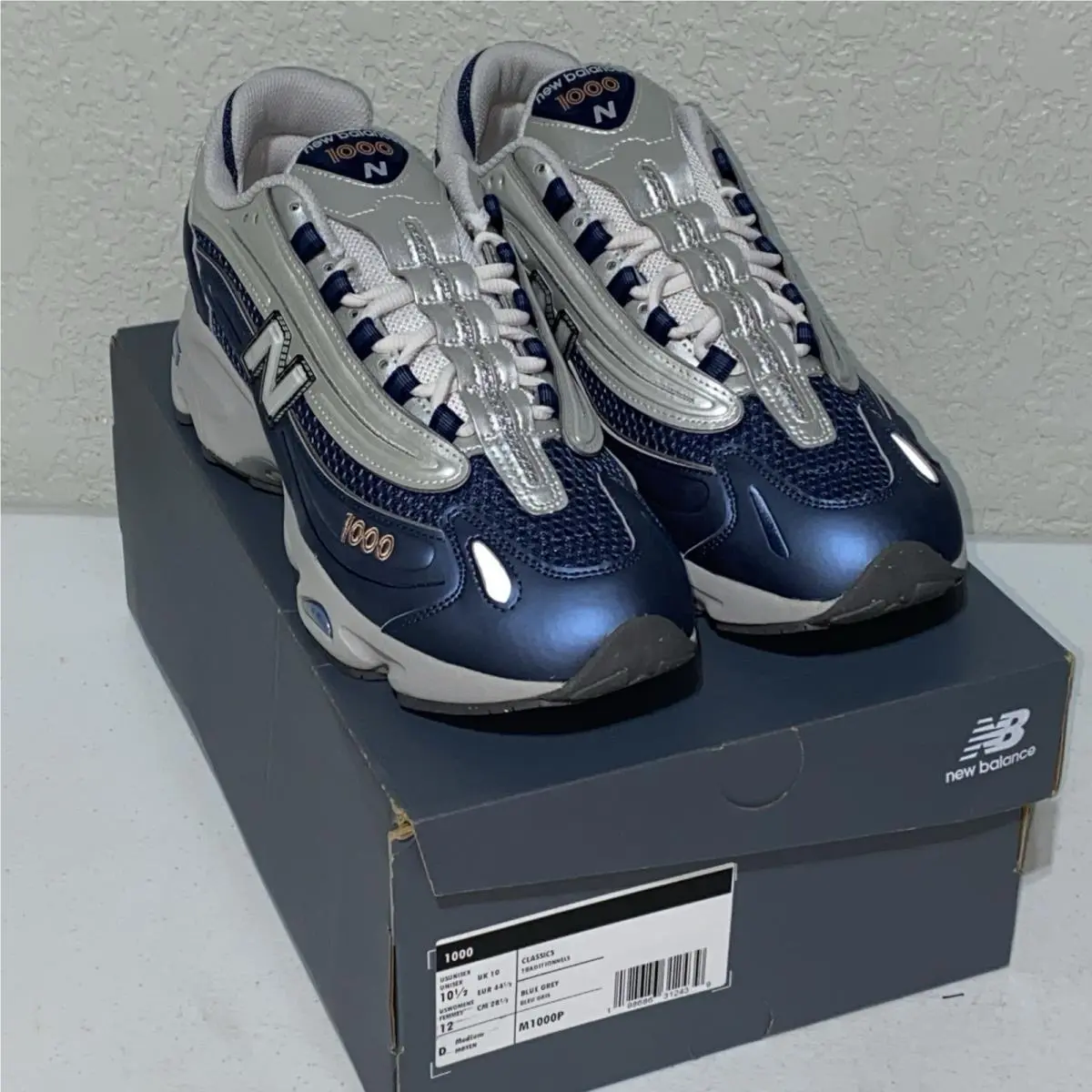 New Balance 1000 M1000P Blue Grey Mens Size 10.5 Running Sneakers