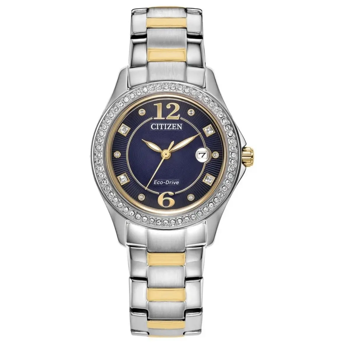 Citizen Eco-drive Classic Diamond Crystal Two-tone SS Ladies Watch FE1146-71L