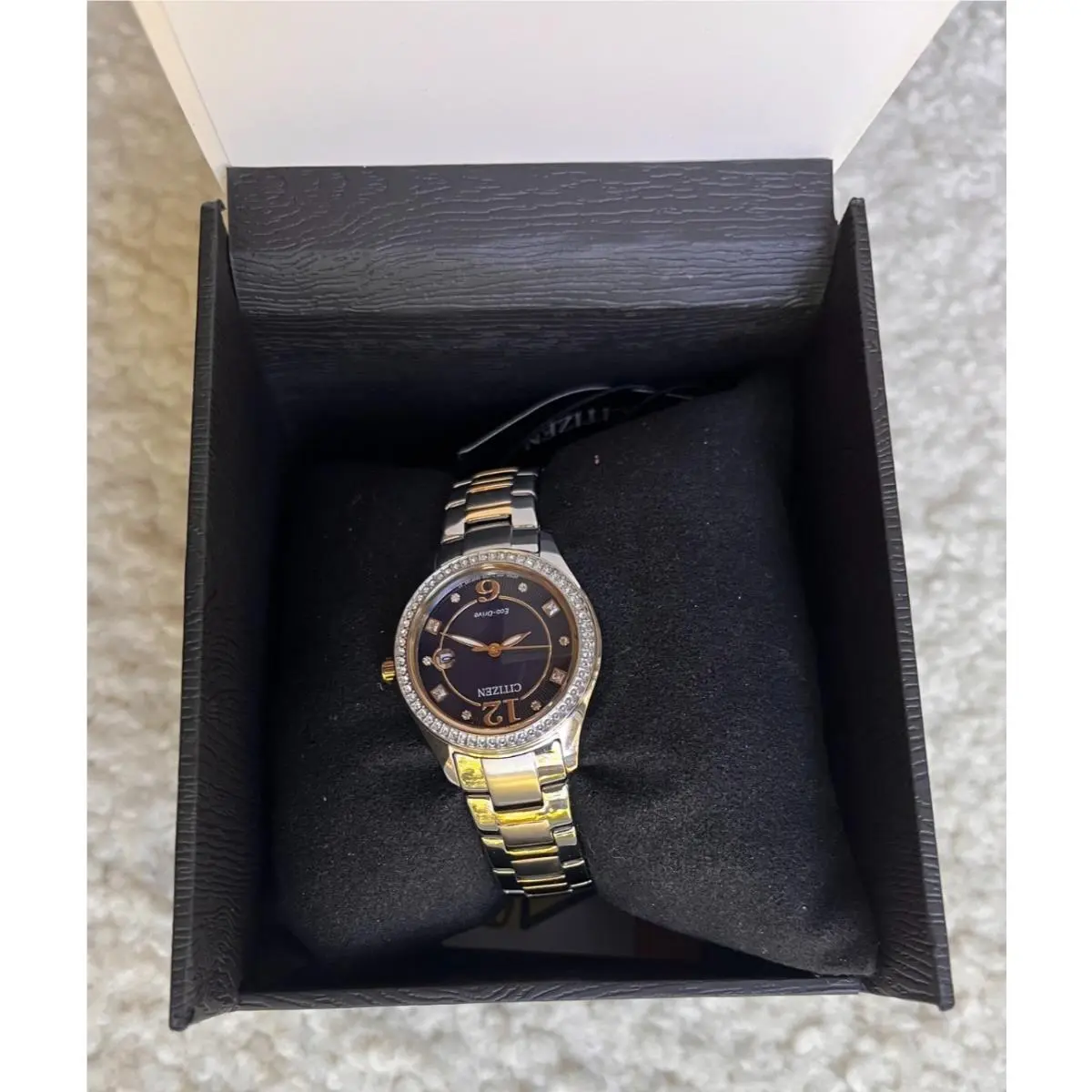 Citizen Eco-drive Classic Diamond Crystal Two-tone SS Ladies Watch FE1146-71L