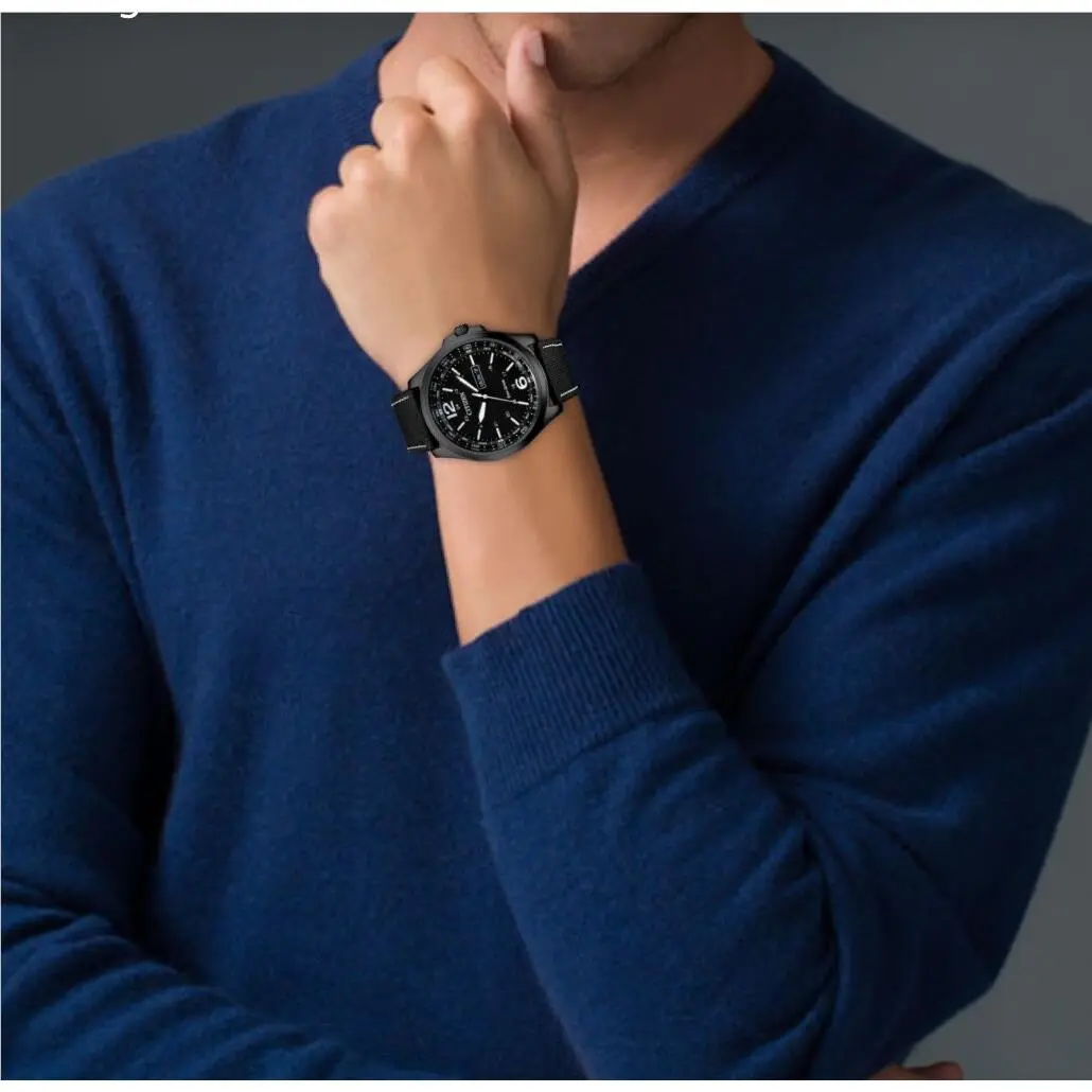 Citizen Classic Eco-drive Black Dial Enhanced by Luminous Black Hands Watch Band