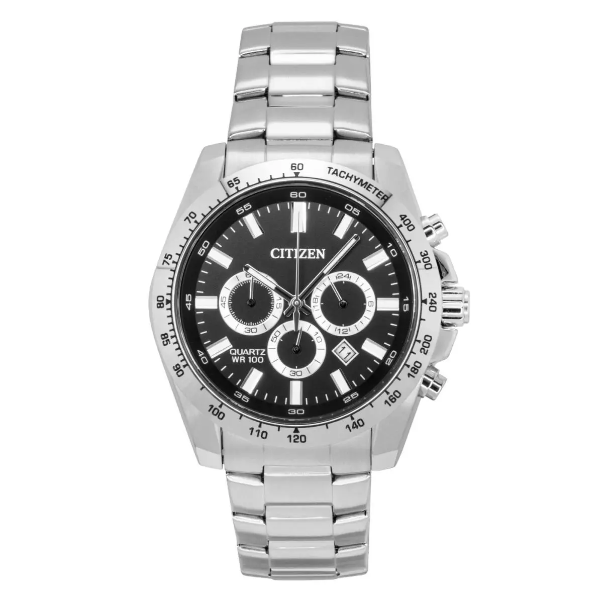 Chronograph Black Dial Stainless Steel Quartz AN8230-59E Men`s Watch by Citizen