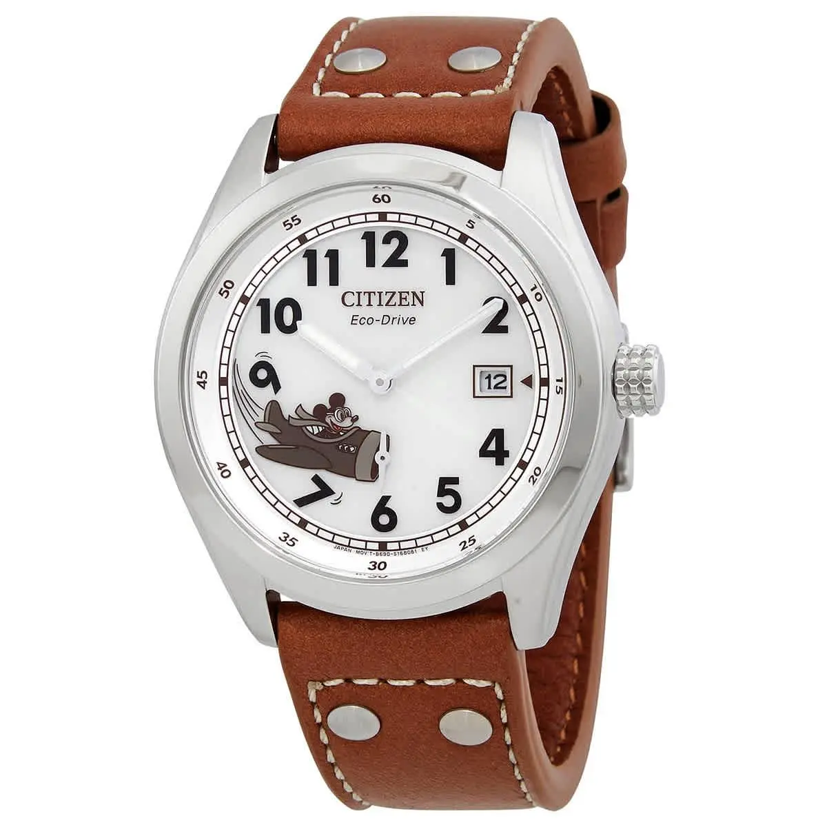 Mickey Aviator Ivory Dial Men`s Watch BV1088-08W by Citizen