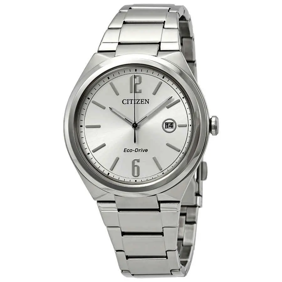 Citizen AW1371-83A Chandler Silver Dial 41 mm Men`s Watch - Silver-tone, Dial: Silver, Band: Silver-tone