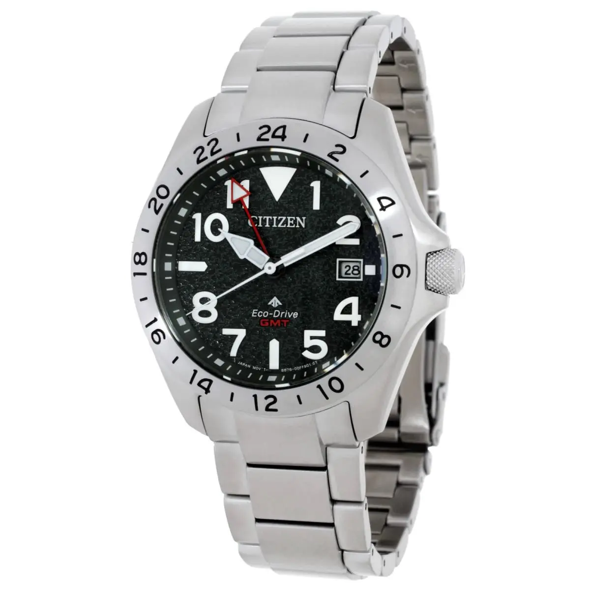 Citizen Promaster Gmt Eco-drive Black Dial Men`s Watch BJ7150-50E - Black, Dial: Black, Band: Silver-tone