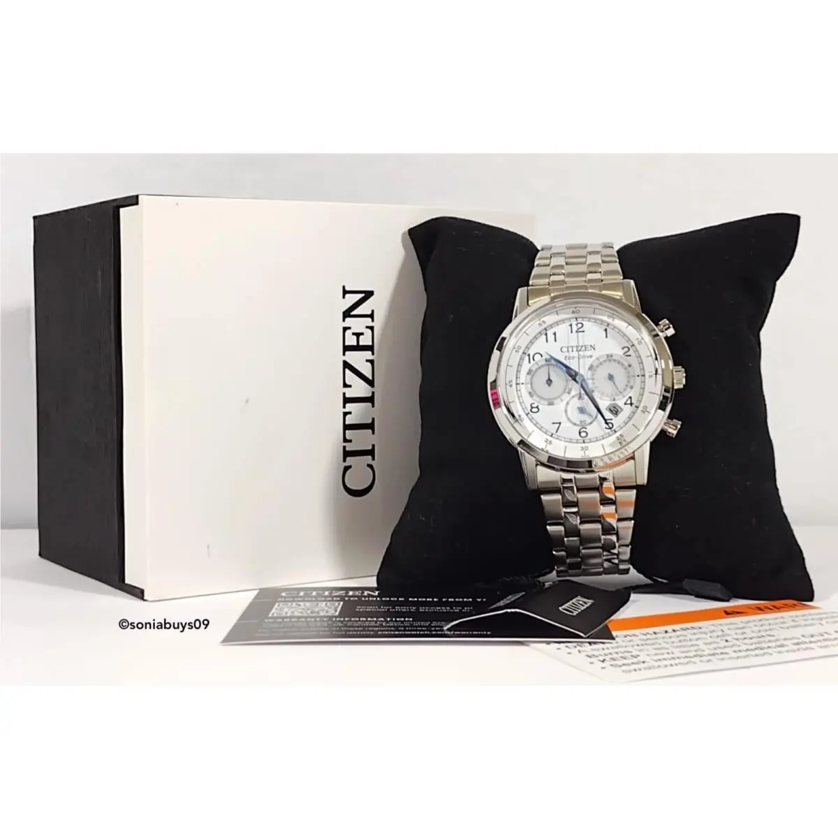 Citizen Eco-drive Men`s Chronograph Stainless Steel Watch Silver